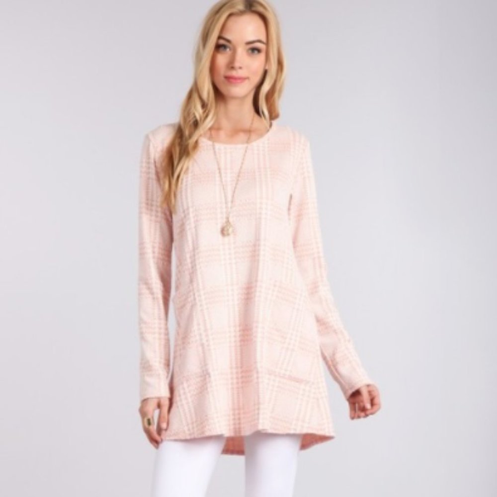 Woven Houndstooth Tunic